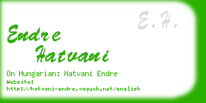 endre hatvani business card